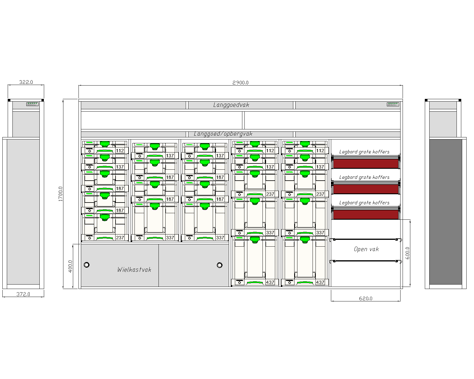 762340 Transportainer 6 koloms