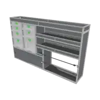 Volkswagen Transporter T7 L1H1 Van racking with Festool Drawers and Aluminum Shelves – 745030